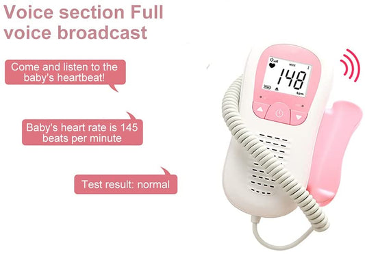 Handheld Fetal Doppler, Pocket Baby Heart Monitor, Fetal Heartbeat Doppler for Pregnancy