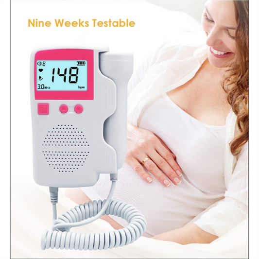 Fetal Doppler Monitors for Home Use, Portable Pegnancy Hartbeat Monitor Doppler Baby Detactor LED Screen Color Digital Display Speaker Monitor